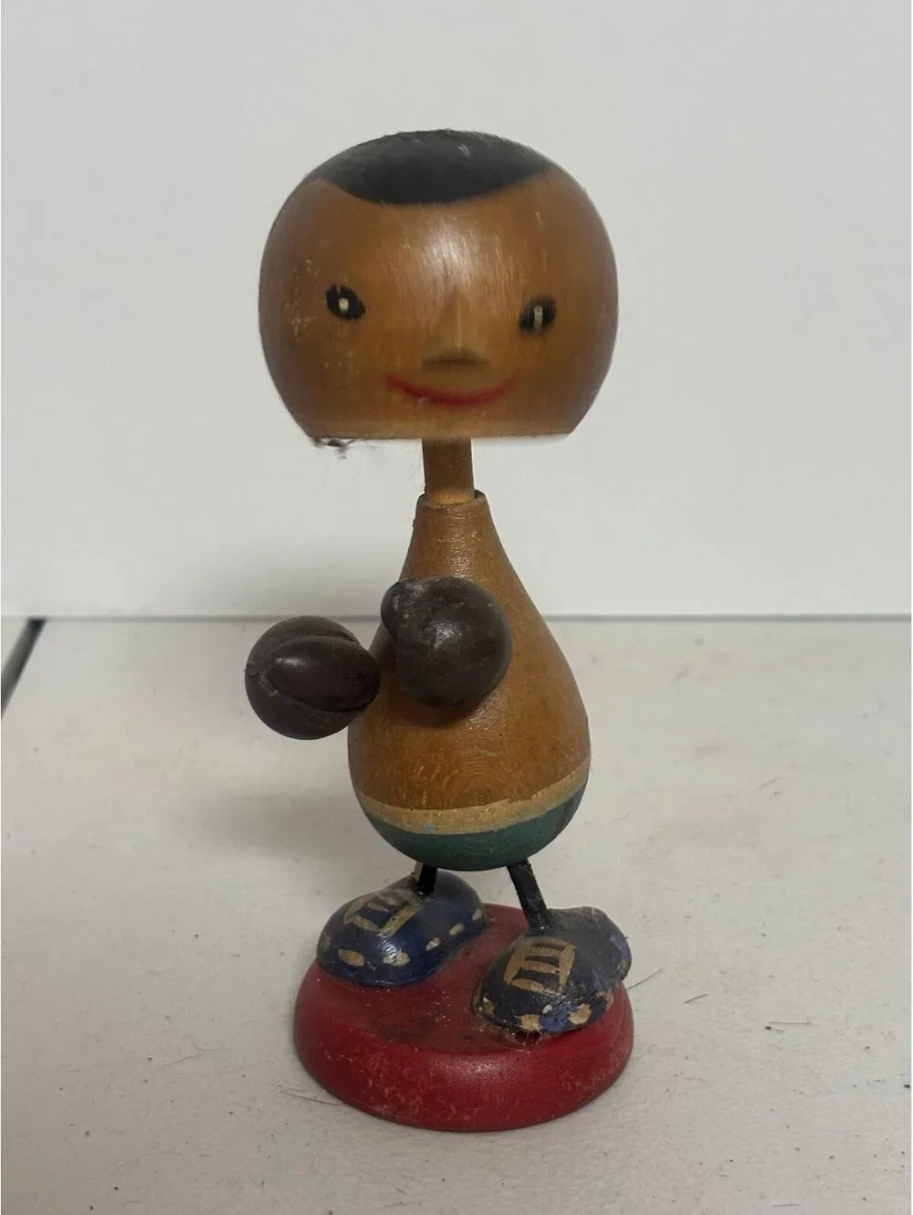 Vintage Wooden boxing Bobble Head Really Neat Must Look
